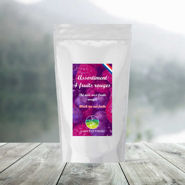 Thé noir aromatisé |  Assortiment 4 fruits rouges |  SARL VERT CITRON